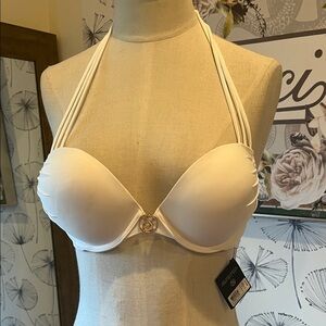 Victorias Secret swim NWT 34B Elegant Cream Halter Bra